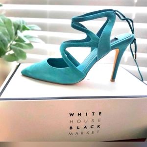White House Black Market Marlow Suede Strappy Heels  size 7.5